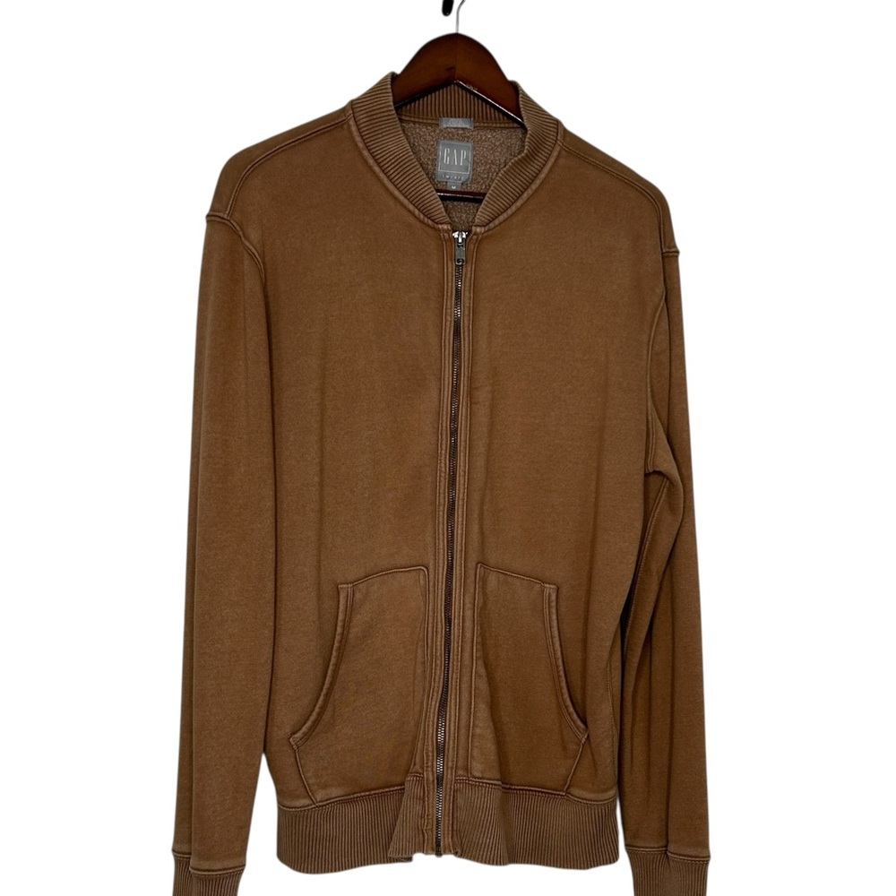 Gap Sweats Men's Jacket Medium Full Front Zip Long Sleeve Brown